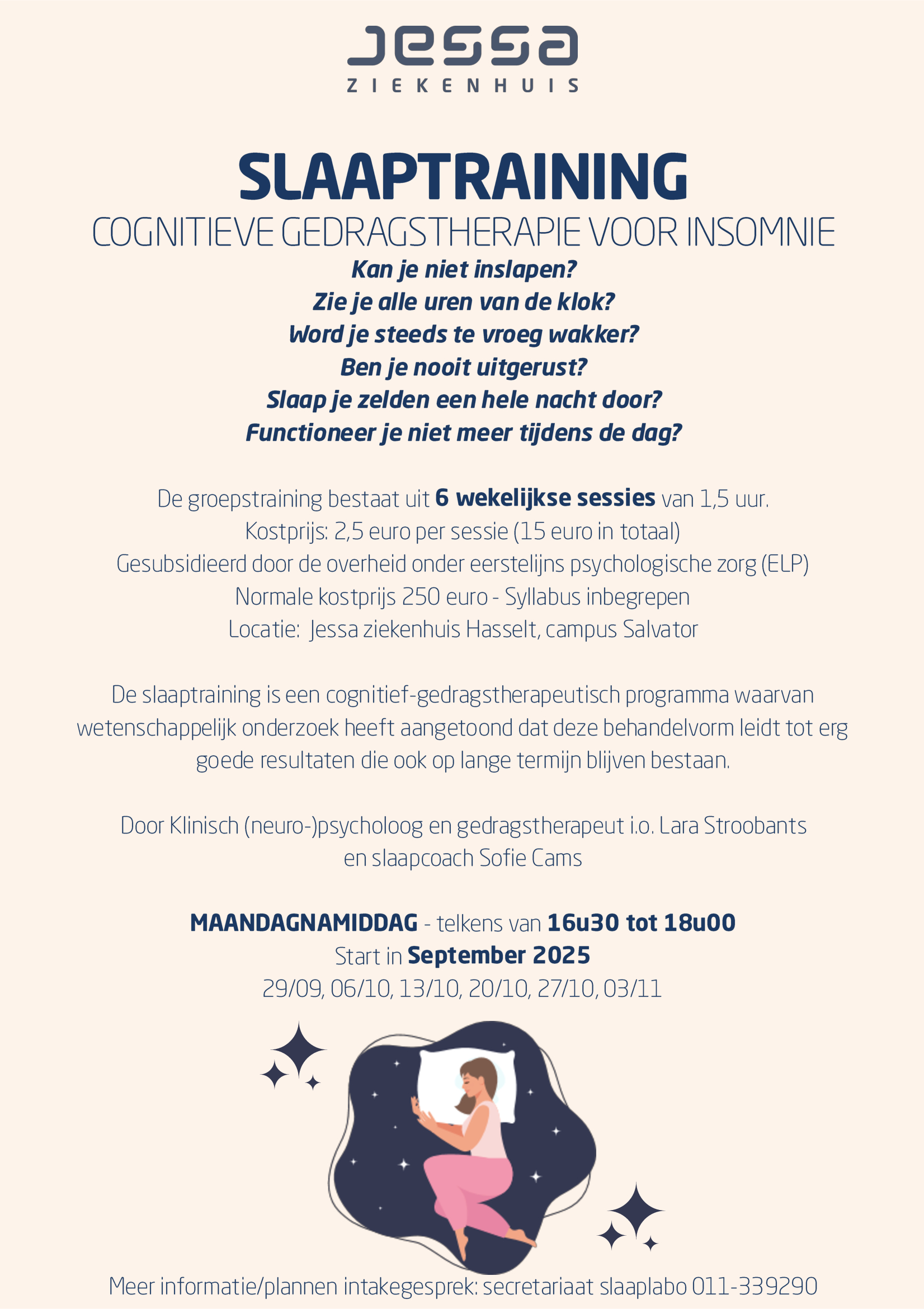 Slaaptraining - Cognitieve gedragstherapie voor insomnie