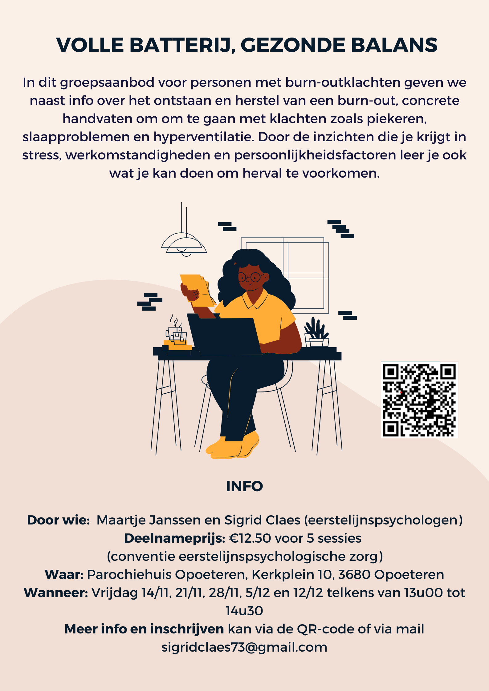 Volle batterij, gezonde balans. Groepsaanbod voor personen met burn-outklachten