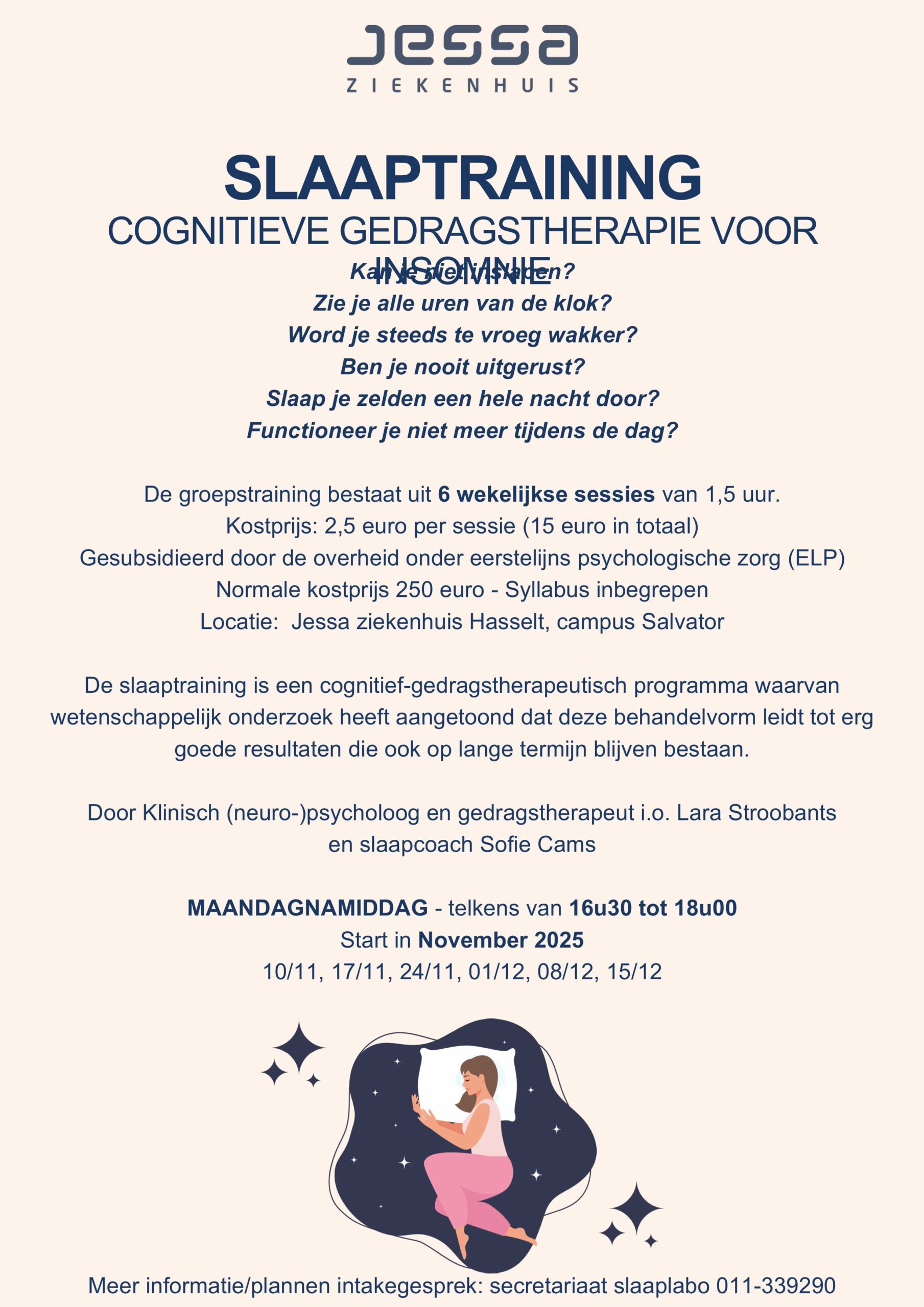 Slaaptraining - cognitieve gedragstherapie voor slapeloosheid