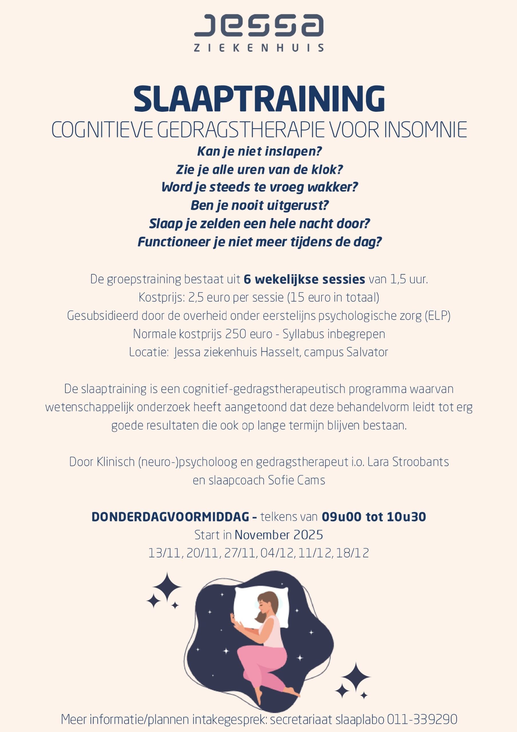 Slaaptraining - cognitieve gedragstherapie voor slapeloosheid