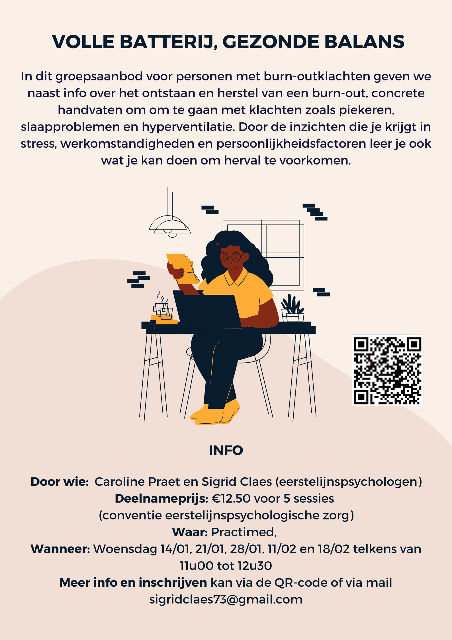 Volle batterij, gezonde balans. Groepsaanbod voor personen met burn-outklachten.