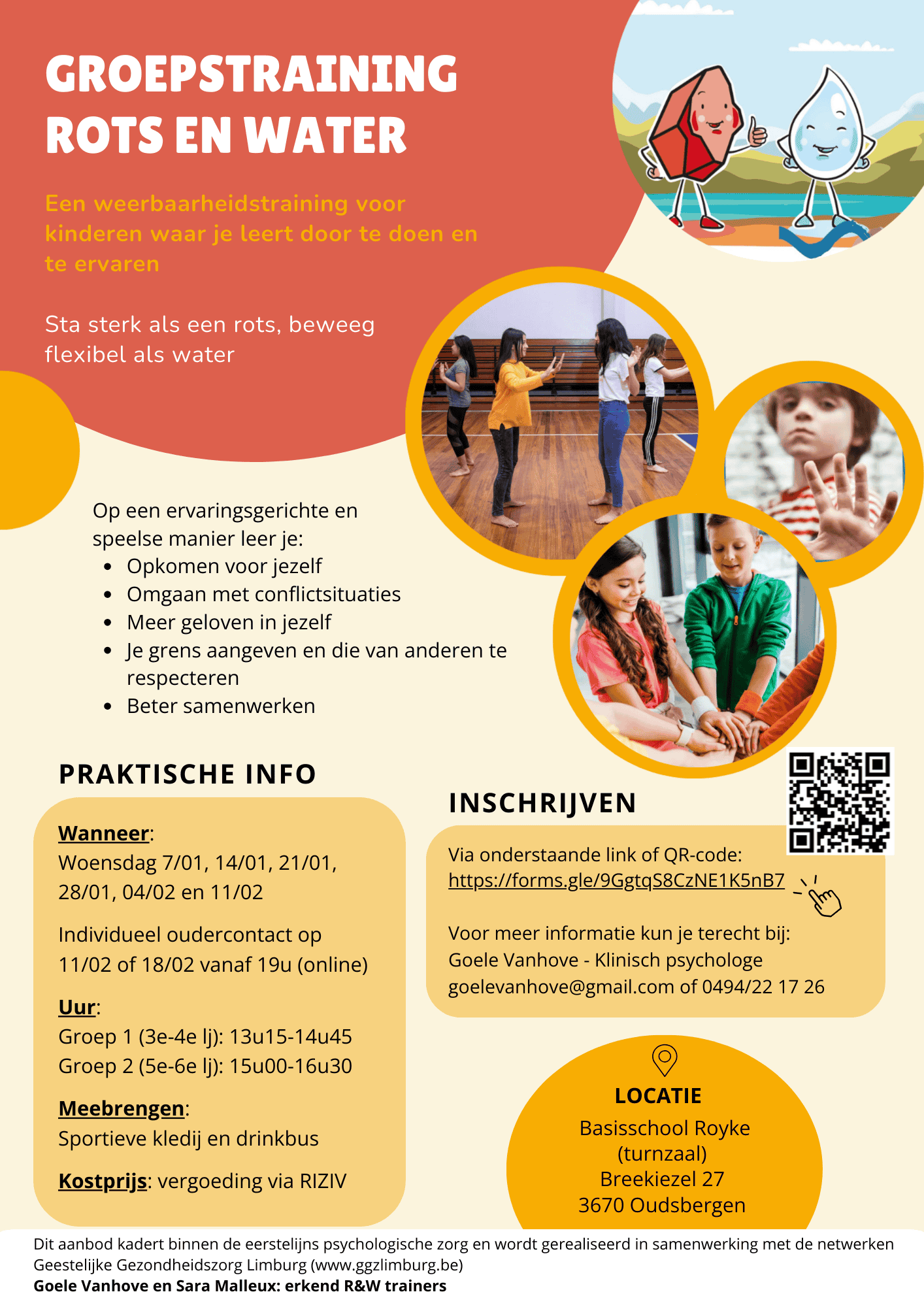 Groepstraining Rots en Water van 13u15-14u45 (3e-4e lj)