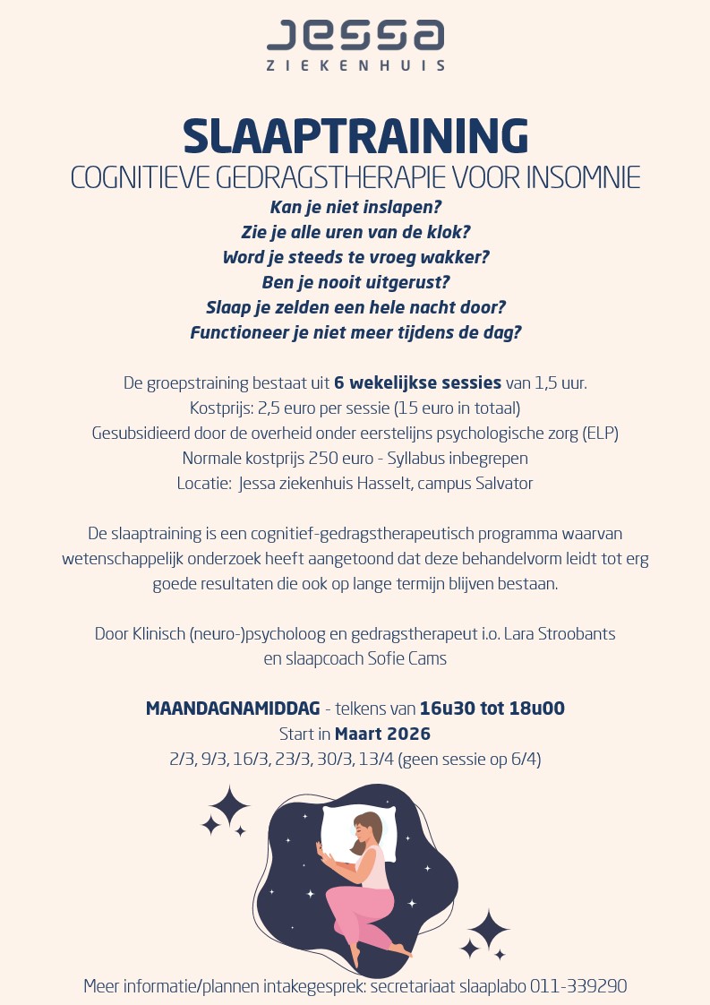 SLAAPTRAINING – COGNITIEVE GEDRAGSTHERAPIE VOOR INSOMNIE