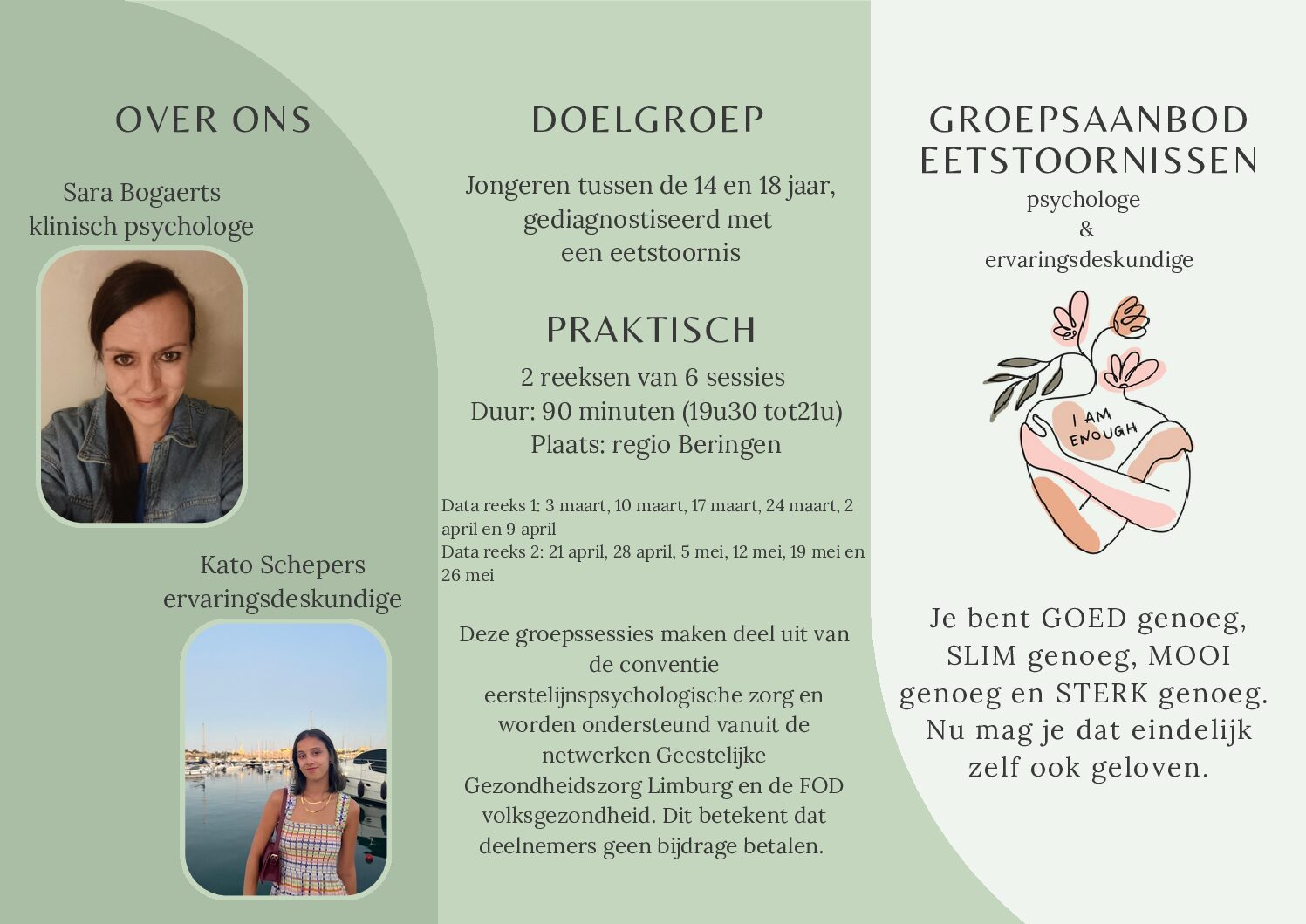 Groepsaanbod eetstoornissen  (psychologe en ervaringsdeskundige)