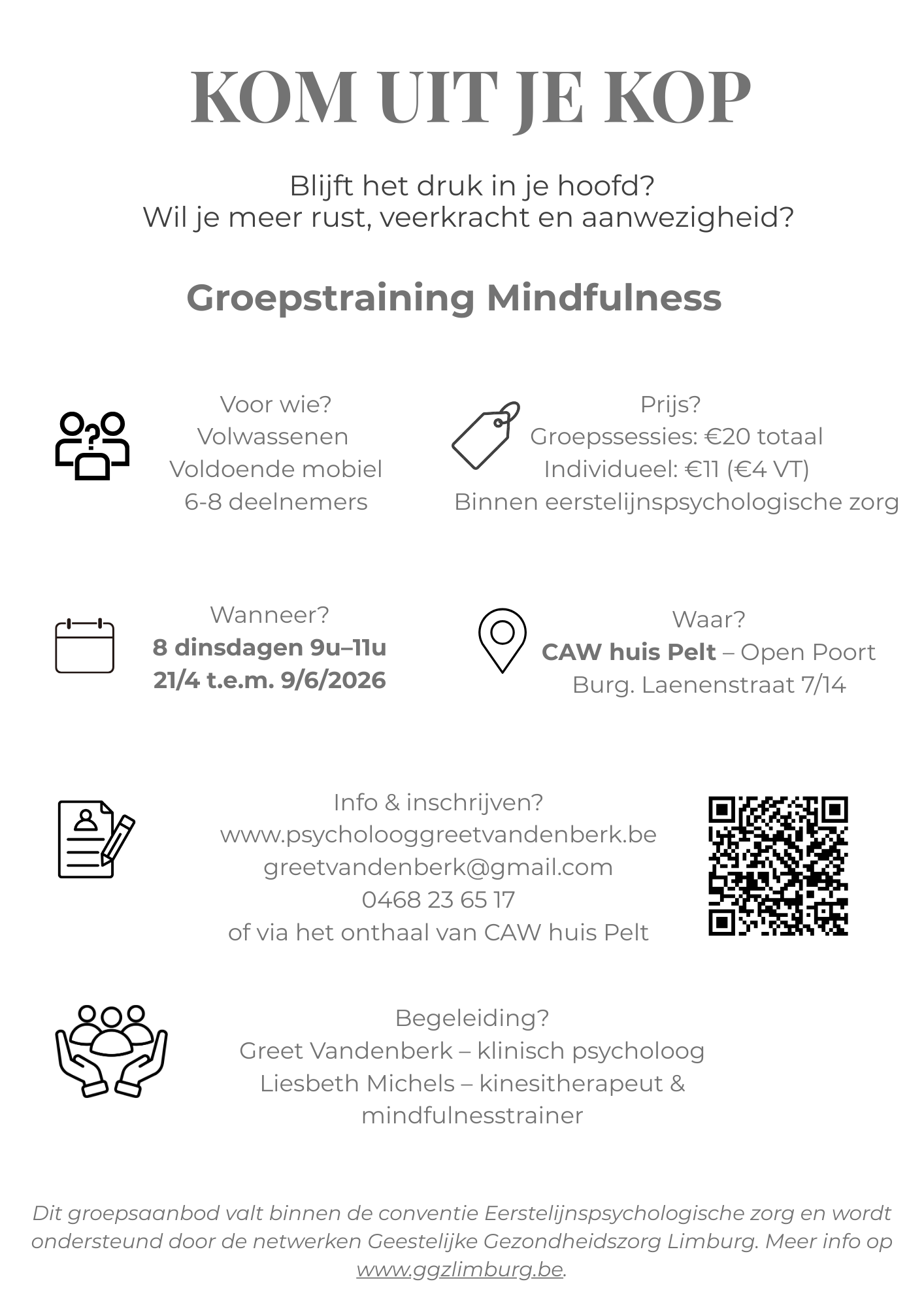 Kom uit je kop. Van razende gedachten naar rust in je leven.