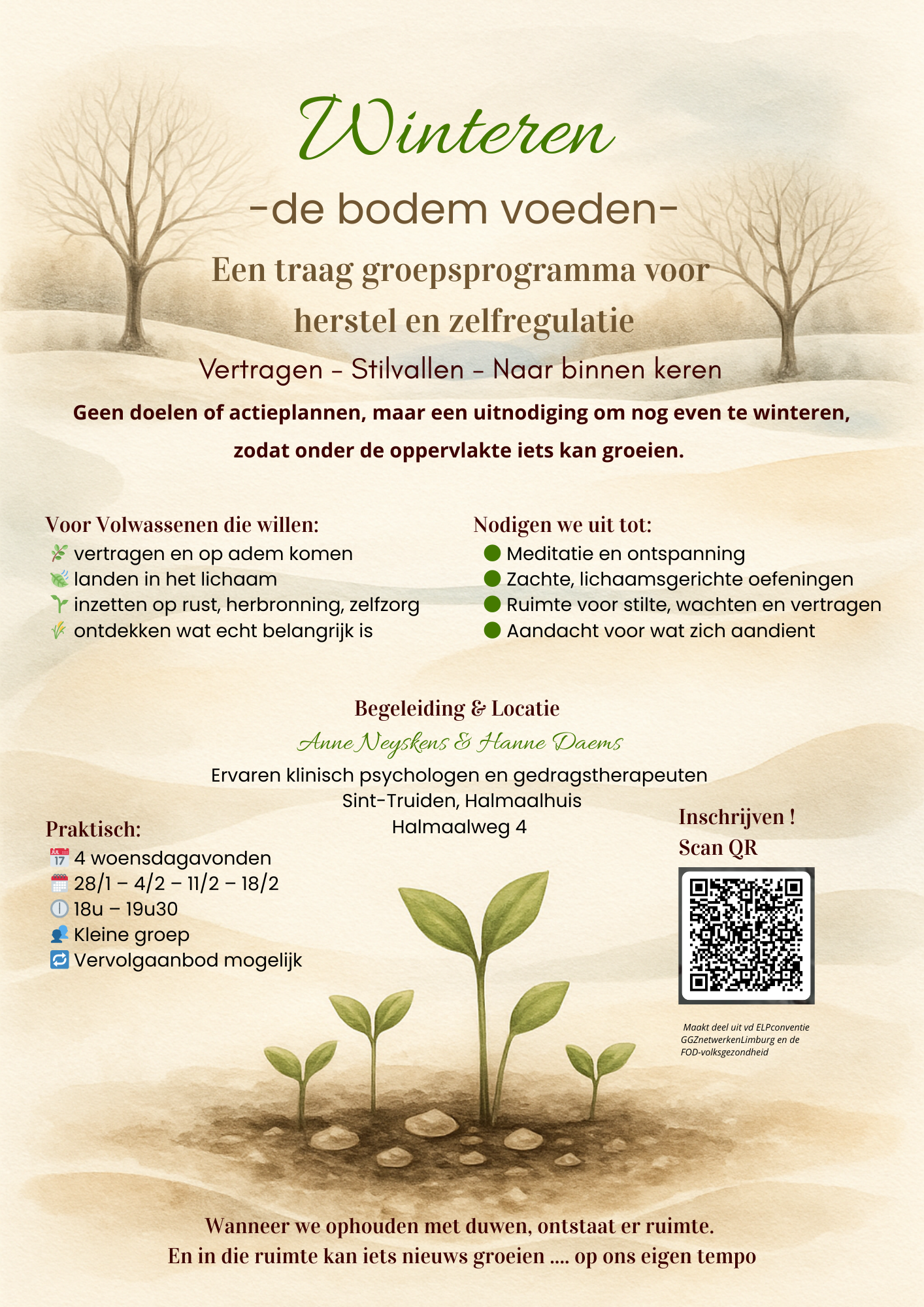 Winteren - de bodem voeden - Een traag groepsprogramma voor herstel en zelfregulatie