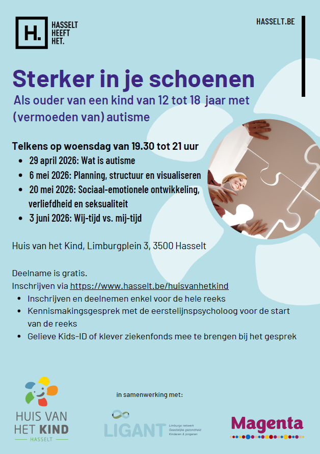Sterker in je schoenen. Als ouder van een kind van 12 tot 18 jaar met (vermoeden van) autisme.