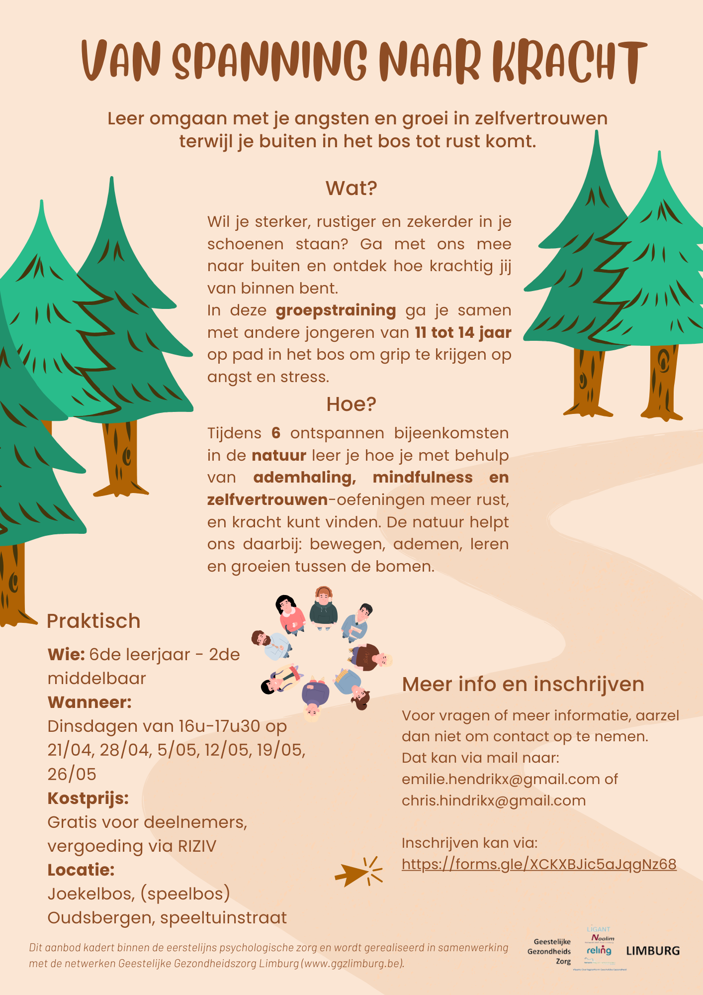 Van Spanning naar Kracht: Leer omgaan met je angsten en groei in zelfvertrouwen terwijl je buiten in het bos tot rust komt.
