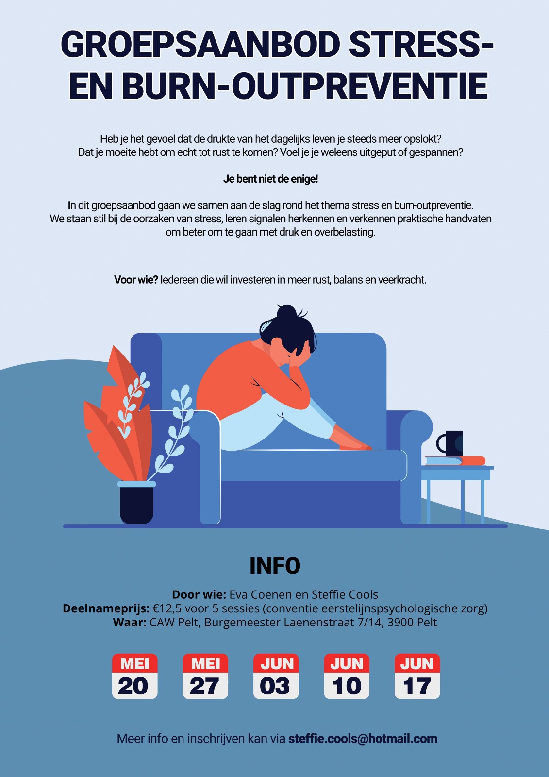 Groepsaanbod Stress en burn-outpreventie