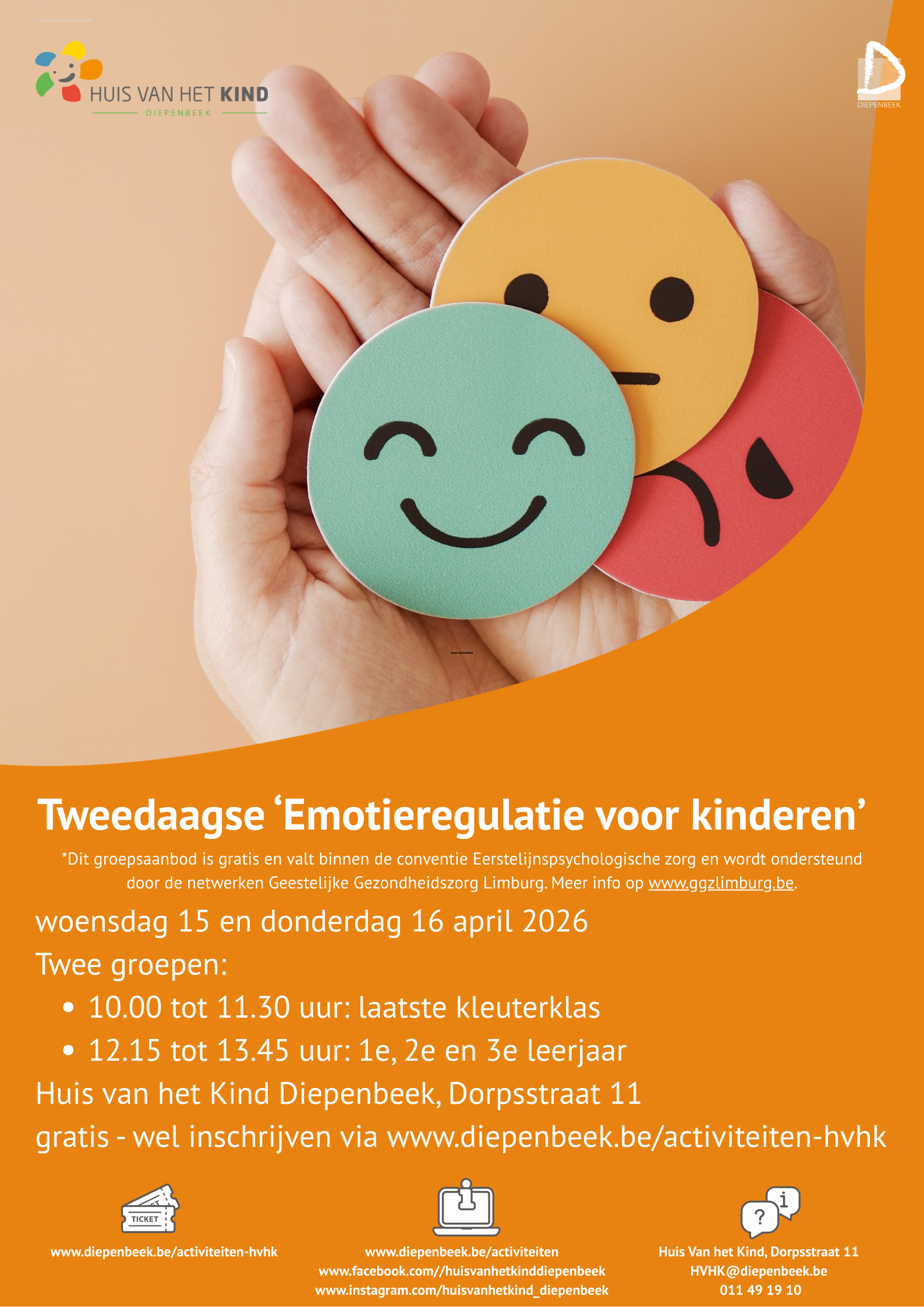 Tweedaagse emotieregulatie voor kleuters (Paasvakantie)