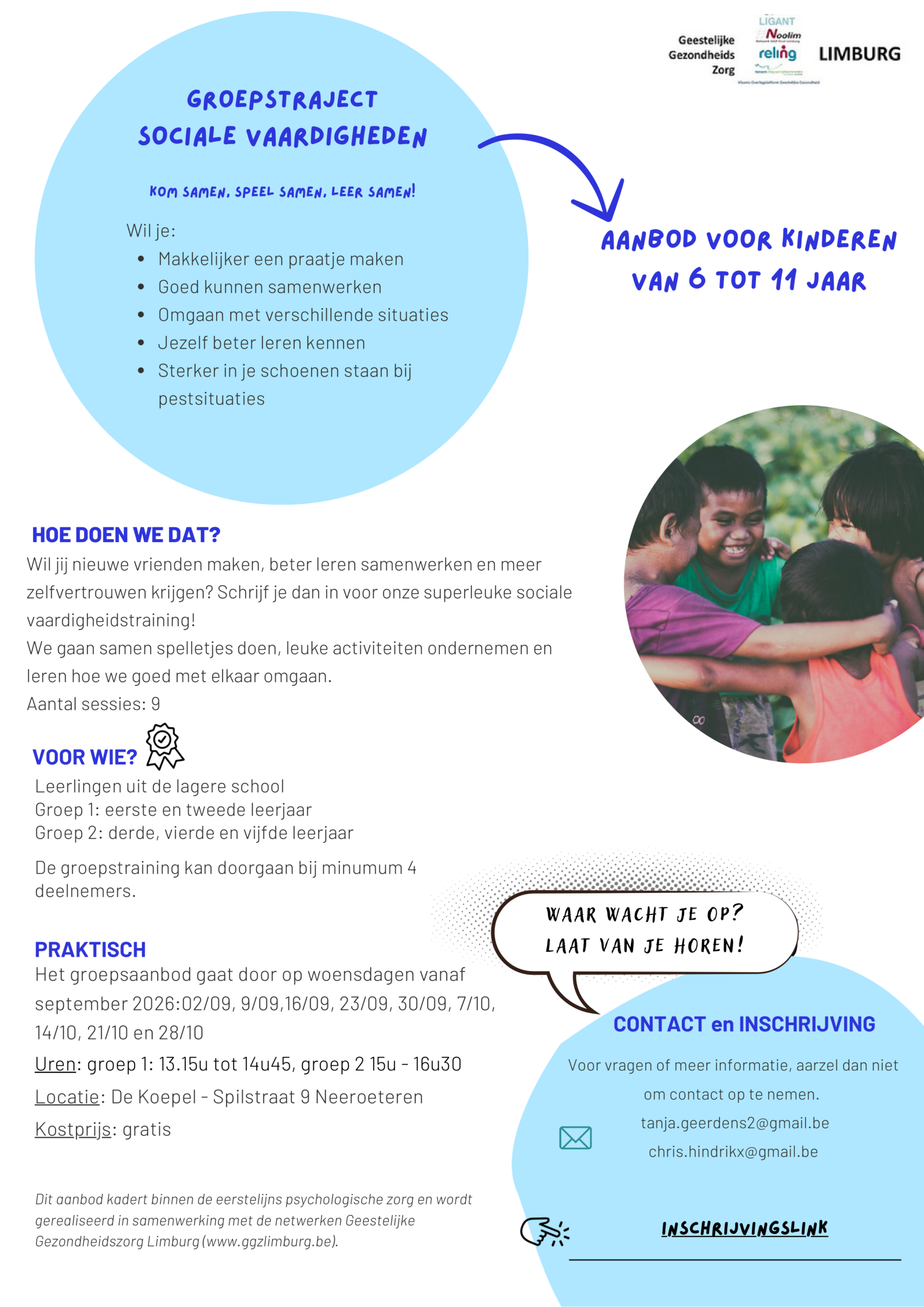 Kom samen, speel samen, leer samen! Groepstraject sociale vaardigheden voor leerlingen van het derde, vierde en vijfde leerjaar