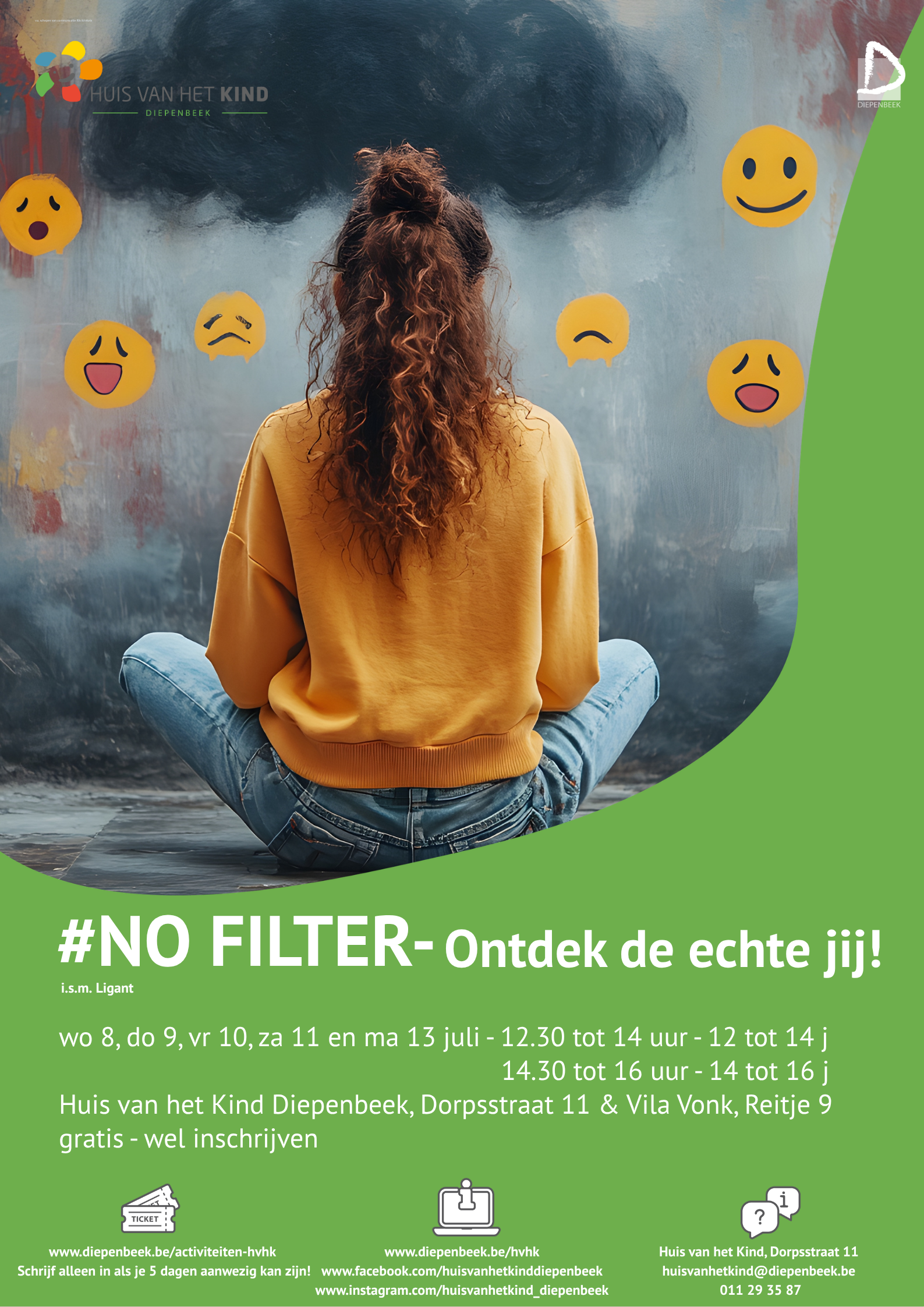 #NO FILTER – Ontdek de echte jij! (Summer Edition) Zomertraining voor tieners rond zelfbeeld en emotieregulatie  (14-16 jaar)