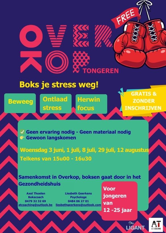 Boks je stress weg! Een groepsaanbod i.s.m. Overkop Tongeren voor jongeren van 12-25 jaar