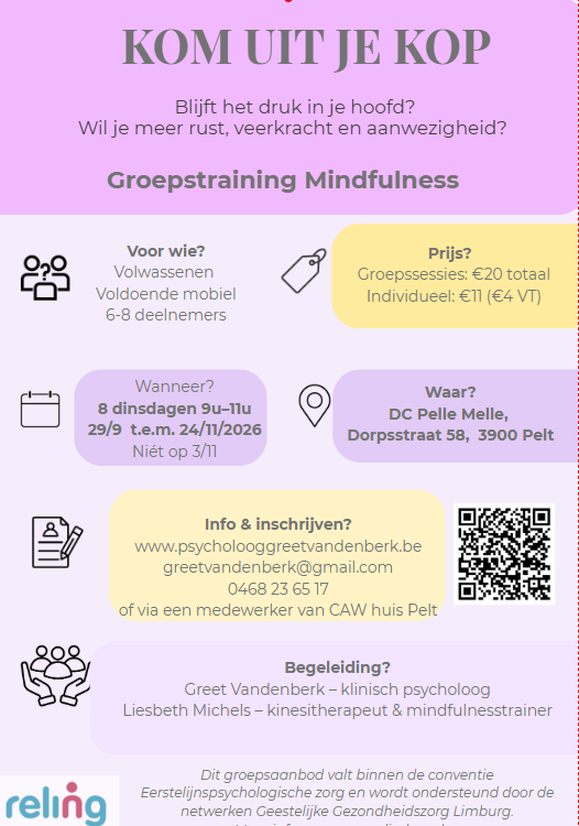 Mindfulnesstraining - Kom uit je kop!