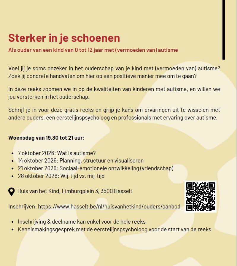 Sterker in je schoenen Als ouder van een kind van 0 tot 12 jaar met (vermoeden van) autisme