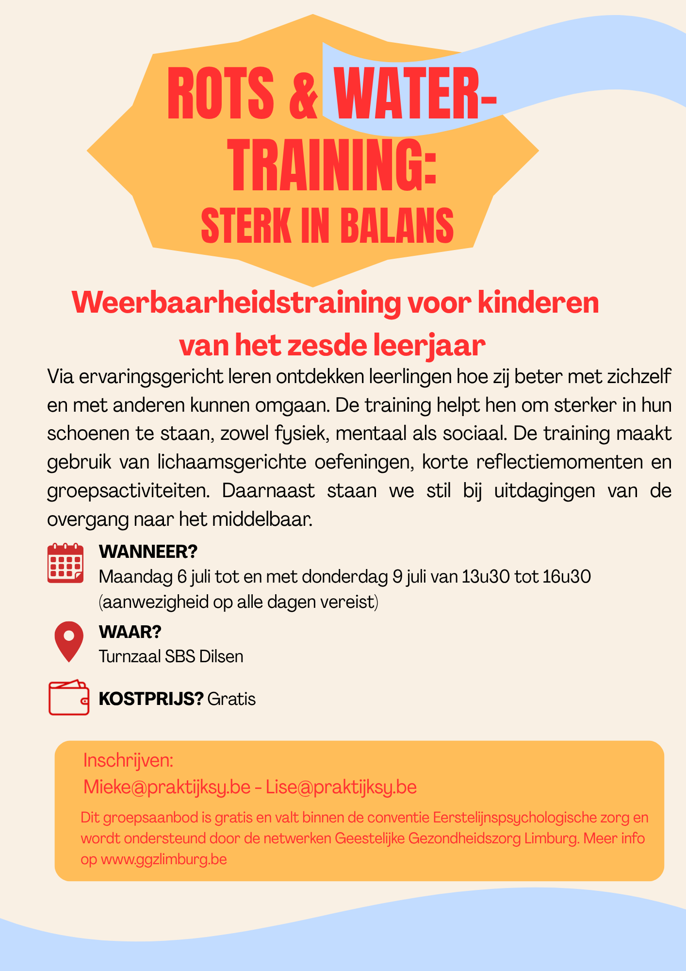 Rots & Water-training: Sterk in Balans - weerbaarheidstraining voor kinderen van het zesde leerjaar