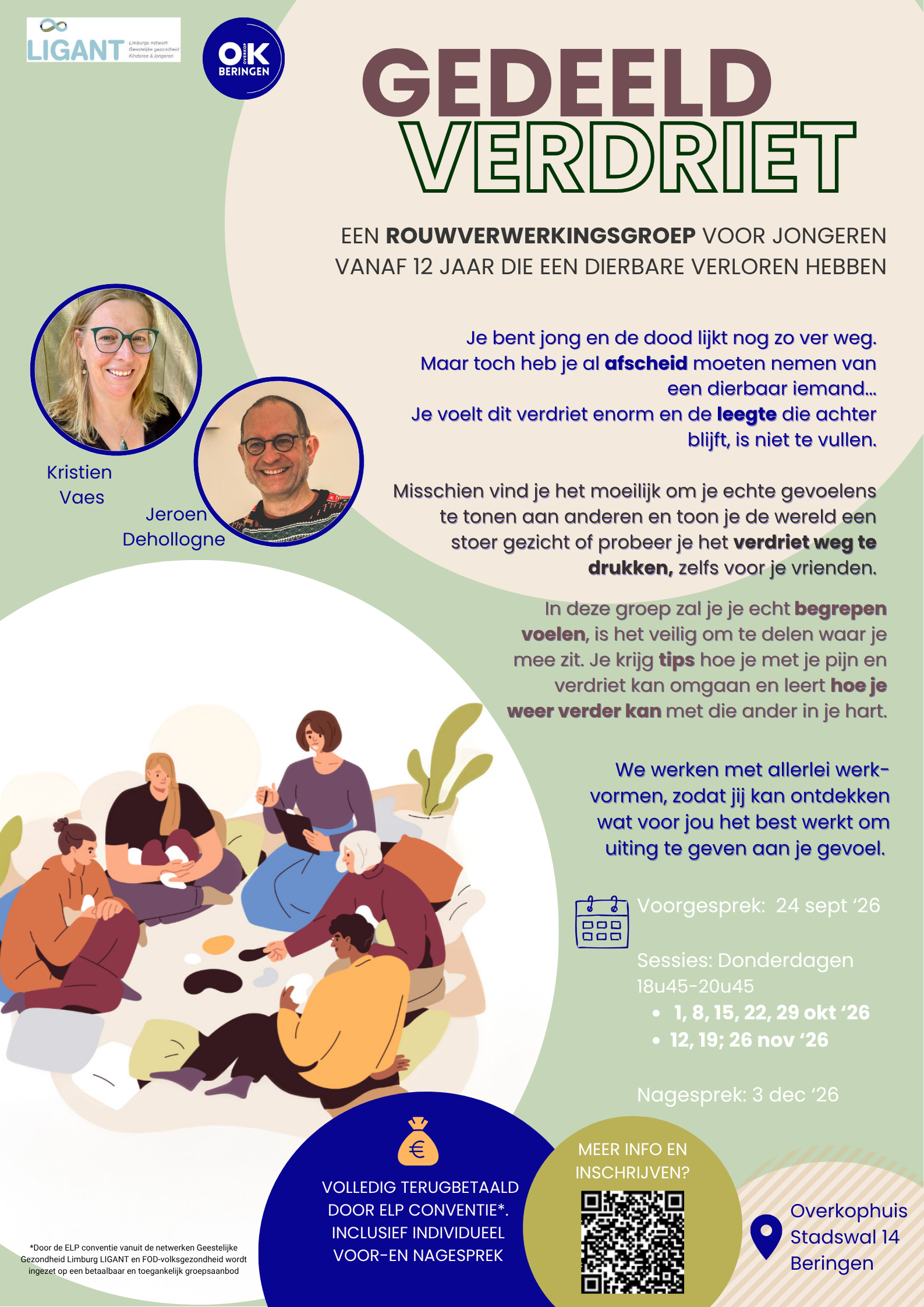Gedeeld Verdriet. Een rouwverwerkingsgroep voor jongeren vanaf 12 jaar die een dierbare verloren hebben.