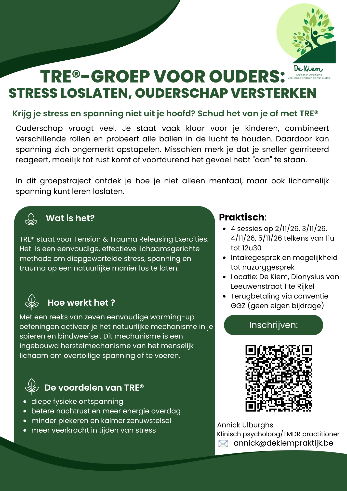 TRE®-groep voor ouders: stress loslaten, ouderschap versterken