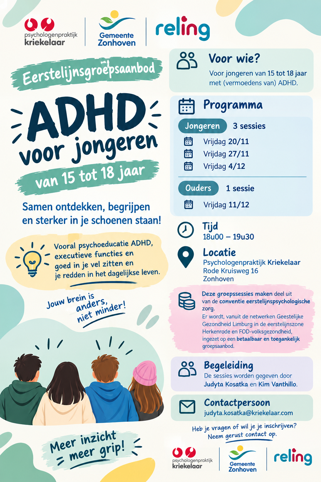 ADHD voor jongeren van 15 tot 18 jaar