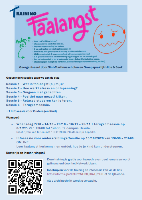 INFOSESSIE FAALANGST BIJ TIENERS 12-18j