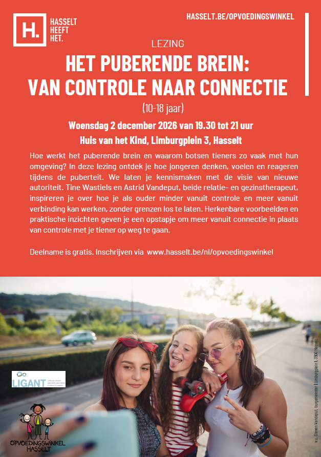Het puberende brein: van controle naar connectie (lezing)
