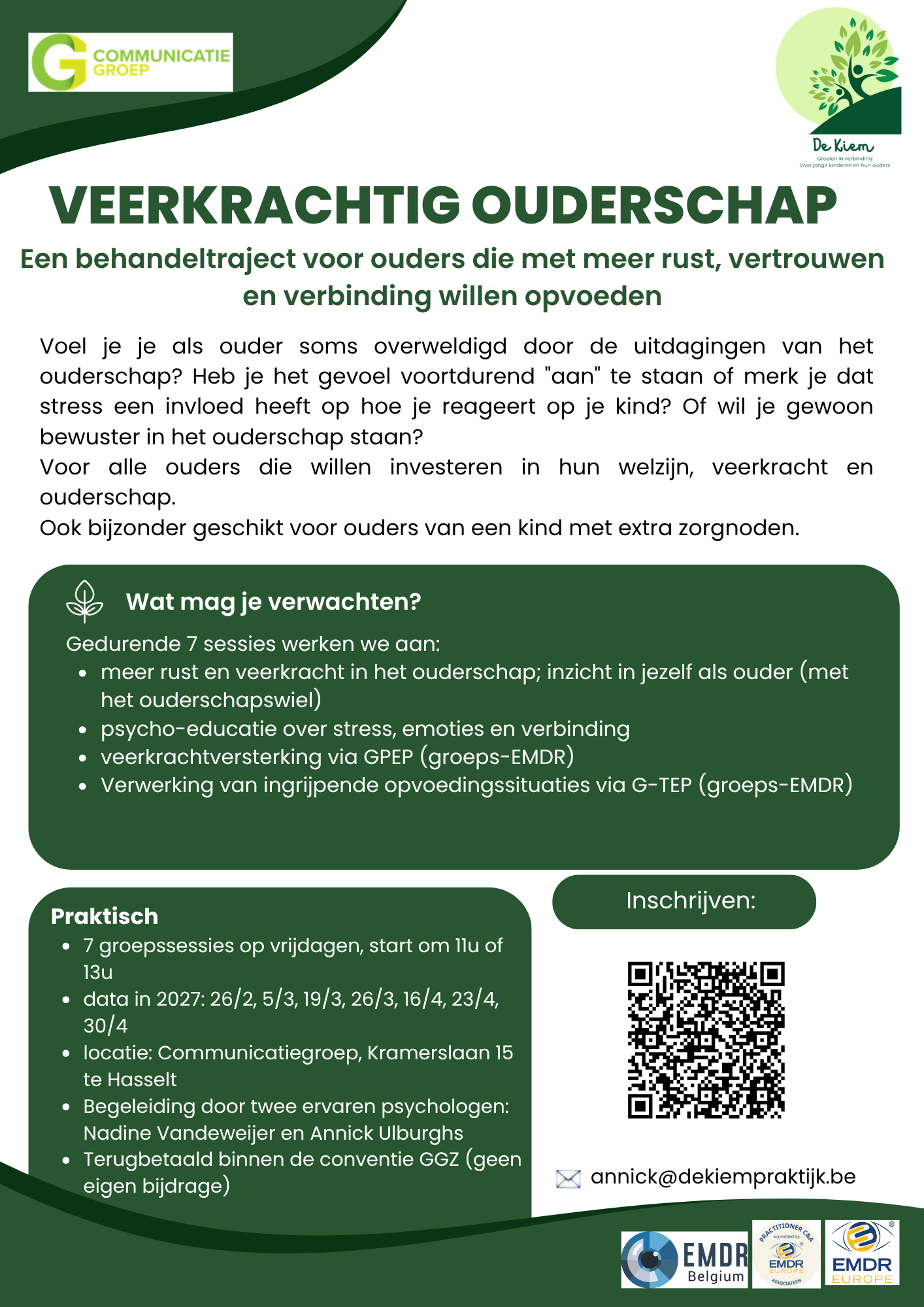 Veerkrachtig ouderschap: Een behandeltraject voor ouders die met meer rust, vertrouwen en verbinding willen opvoeden